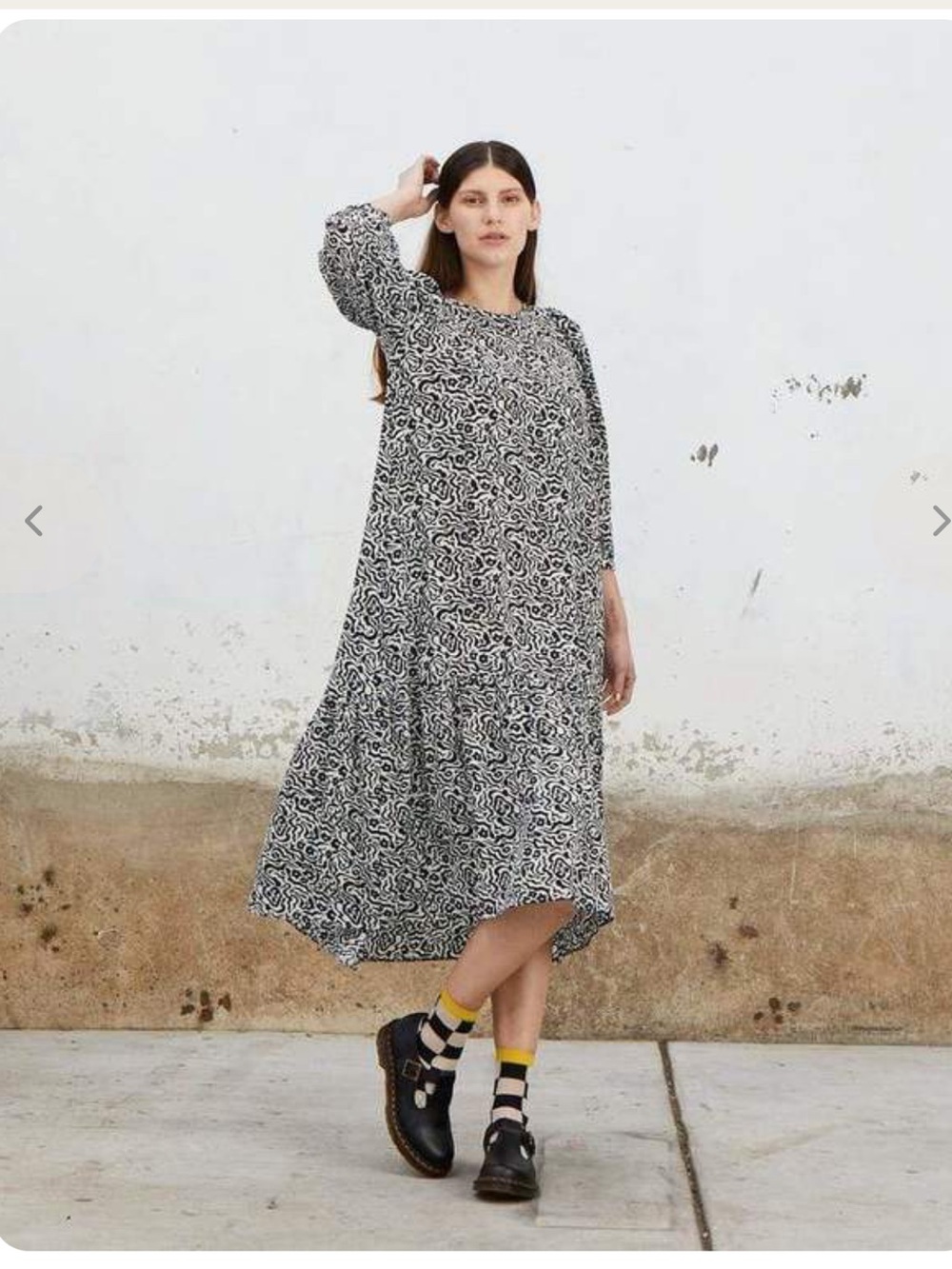 Ali Golden Silk Peasant Dress